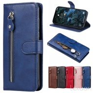 Flip Cases for iPhone Air 17 16e 16 15 14 Plus 13 Pro Max Leather Zippered Wallet Card Pocket Covers