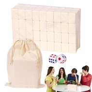 YQ5 Travel Chinese Mahjong Sets With 146 Melamine &amp; Large Storage Bag Resin Traditional Mahjong Tiles Board Game For