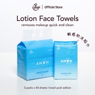3 pek Popi Awan To-go Kapas Muka Pakai Buang | Disposable LotionSoft Face Towels for Sensitive Skin