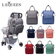 COD↸Lequeen Fashion Large Capacity Mummy Maternity Nappy Bag Diaper Bag Travel Backpack Feeding Baby