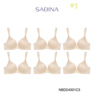 ( Set 6 ชิ้น ) Sabina Perfect Bra Level 1 เสื้อชั้นใน ไร้ตะเข็บ  มีโครง รหัส NBD24001C3 - สีเนื้อเข้