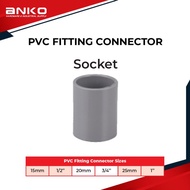 PVC Socket Fitting Penyambung Paip Connector 15mm 20mm 25mm