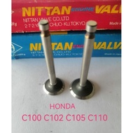 HONDA C100 C102 C105 C110 NEW EXHAUST & INTAKE VALVE SET NITTAN JAPAN VALVES