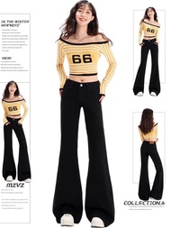 MZVZ | White Low Waist Flared Jeans