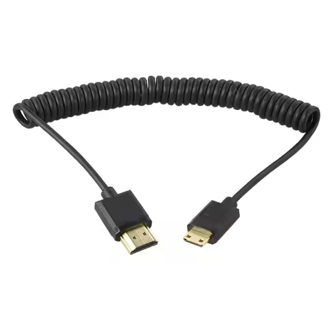Flexible 4K HDMI 2.0 Coiled Cable Micro Connector for Camera PC Atomos Ninja Recorder High Definitio