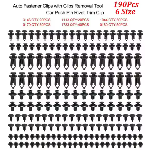 190Pcs Auto Fastener Clips Vehicle Retainer Rivet Door Fender for BMW X1 X2 F39 X3 G01 F25 E83 X4 G0