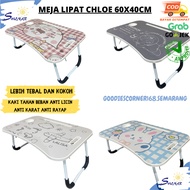 CHLOE 60X40CM HANDHELD MULTIPURPOSE FOLDING TABLE LAPTOP STUDY CHILDREN WORK WFH DINING TABLE GLASS 