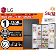 (Free Delivery Kedah,Penang & Perlis)LG 664L Side by Side Smart Inverter Refrigerator Peti Sejuk Pet