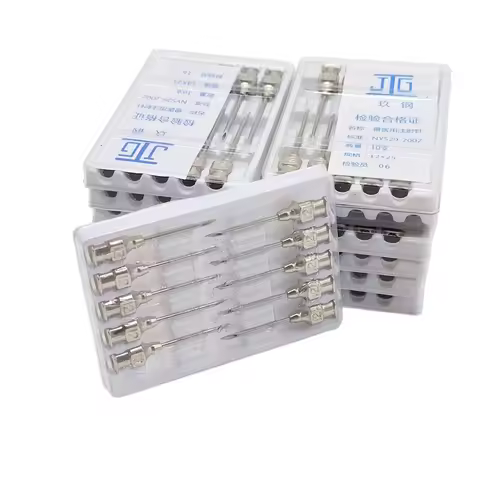 10pcs Farm Animals Injection Needle 304 Stainless Steel Dispensing Needle Syringe Poultry Small Vete