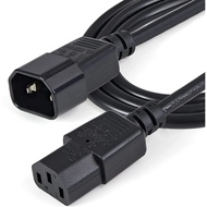 StarTech.com 1m (3ft) Power Extension Cord, C14 to C13, 10A 125V, 18AWG, Computer Power Cord Extensi