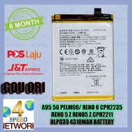 For ( OPP0 A95 5G ) PELM00 Reno6 z CPH2237 Reno5z CPH2211 BLP839 4310mAh Battery Bateri Reno 5z 6z 8