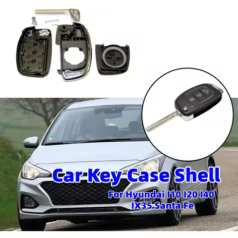 Car Key Case Shell For Hyundai I10 I20 I40 IX35 Santa Fe Remote Fob 3 Button Folding Key Flip Car Lo