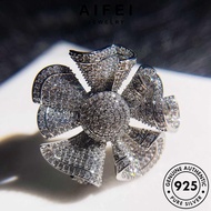 AIFEI JEWELRY Cincin Accessories Korean For Adjustable Luxury Silver 純銀戒指 925 Perempuan Ring Moissanite Perak Flowers Women Diamond Original Sterling R2279