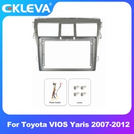 EKLEVA 2 Din Frame To วิทยุติดรถยนต์สำหรับโตโยต้า VIOS Yaris 2007-2012โครงเครื่องเล่นแบบ Double Din
