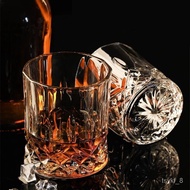 【6Only】Crystal Glass Whiskey Cup Classical Retro Beer Steins Foreign Tasting Glass Vodka Glass