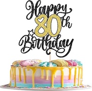 1 Pack Happy 80th Birthday Cake Topper Glittering Cake Decoration for 80th Birthday Cake Decoration 