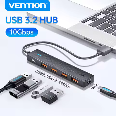 Vention USB 3.2 Gen2 HUB 5 Ports Splitter 10Gbps USB A Type C HUB Multiport Adapter for MacBook iPad