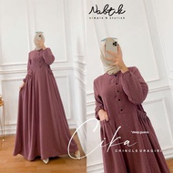 Gamis Crinkle Rubiah Uragiri Timbul Premium Lebaran Terbaru Modern Kekinian Elegan // Gamis cika ura