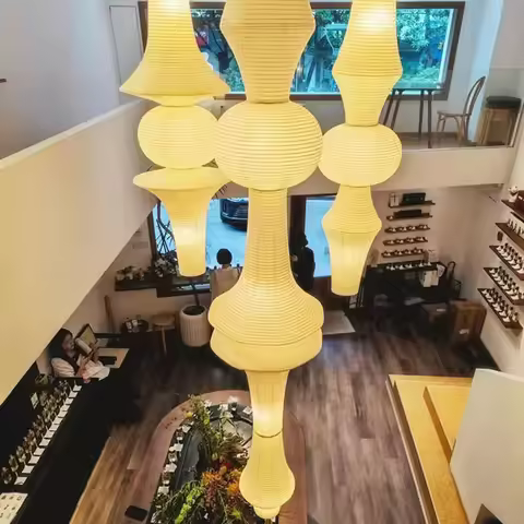 Alien Japanese Style Wabi-sabi Style Noguchi Isamu Chandelier Rice Paper Lamp Spherical Lantern Medi