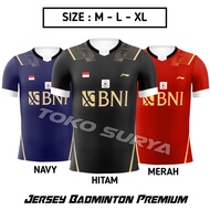 Jersey Badminton Baju Batminton Atasan Bulutangkis Kaos Bulu Tangkis Lining BNI SUDIRMAN