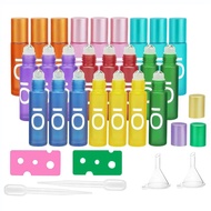 Ready Stock 24 Pcs 5ml 10ml Roll-On Bottle Cosmetic Sub-Bottle Color Matte Roll-On Bottle Perfume Su