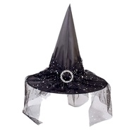 Wizard Witch Hat Broom Halloween Party Events Accessories Fancy Witch Dress
