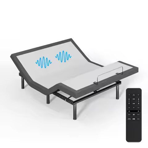 Adjustable Full Bed Frame Wireless Remote Zero Gravity Massage Head Foot Incline Dual USB Nightlight