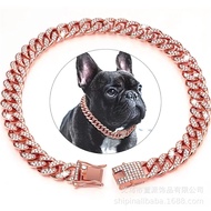New Style Dog Chain Dog Collar Lock Gold Silver Dog Chain Pet Dog Collar Necklace Full Diamond Cuban