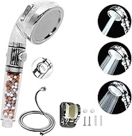 VOYXLIBRE® Shower Head + Shower Hose 1.5M + Wall Shower Holder | Shower Filter | Spa Effect - 3 Adju