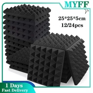 25x25x5cm 24pcs Acoustic Foam Panels Sound Proof Foam Panels Work Studio Foam Sound Proofing Foam Wa