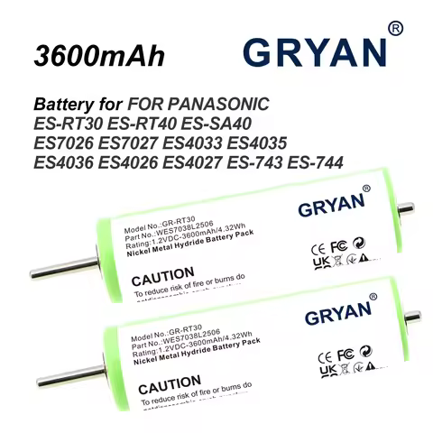 GRYAN 3600mAh Battery for Panasonic ES7026 ES7027 ES4033 ES4035 ES4036 ES4026 ES4027 ES4033 ES4035 E