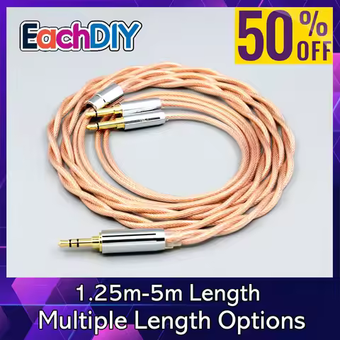 Type6 756 Core Shielding 7n Litz OCC Earphone Cable For Hifiman Sundara Ananda HE1000se V2 HE6se V2 