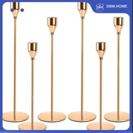 DBM.HOME-6Pcs Gold Candle Holder for Taper Candles Candlestick Holders Metal Tall Candle Stand for T