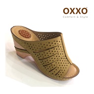 OXXO รองเท้าเพื่อสุขภาพ รองเท้าแตะส้นสูงแบบสวม งานเย็บมือทนทาน สวมใส่สบาย น้ำหนักเบามาก 1A6161