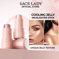 SACE LADY Cooling Jelly Highlighter Stick Watery Radiant Lasting Glowing Unique Jelly Texture