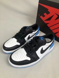 Air Jordan 1 Low OG"Black Blue Toe"潮流復古籃球鞋 黑白藍