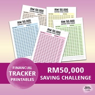 Printable RM50000 Savings Challenge | Money Management | PDF File Download | Savings Planner Tracker