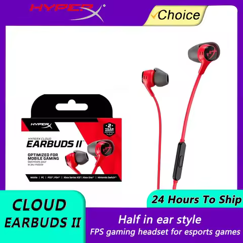 HyperX Cloud Earbuds II 2 Gaming Earphone With Mic Immersive Wired In-game Audio In-Ear Headphone Fo