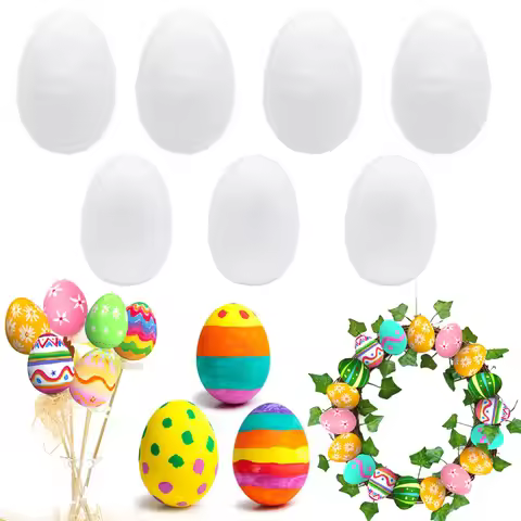 20pcs 5-9cm White Foam Eggs DIY Polystyrene Styrofoam Modelling Egg Ball For Easter Party Supplies K