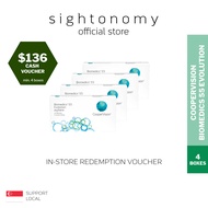 [sightonomy]  $136 Voucher For 4 Boxes of CooperVision Biomedics 55 Evolution Monthly Disposable Contact Lenses