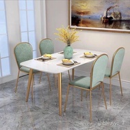 LP-6 NEW🍒QM Nordic Stone Plate Dining Table Household Small Apartment Simple Modern Entry Lux Style Marble Dining Tables