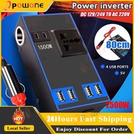 1500W Car Power Inverter 12V 24V To 220V Car Mobile Phone USB Charging Truck Home Converter