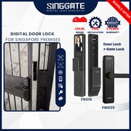 FREE Installation | SINGGATE [FR019] 3D Face & Palm Recognition Digital Lock| Seamless Mobile Contro