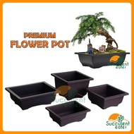 Premium Dark Brown Bonsai Plastic Flower Pot Pasu Bunga 仿紫砂花盆
