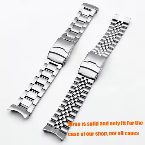 22mm SKX007 SRPD Watch Band Stainless Steel 22mm Watch Strap Solid Arc Ends Bracelets Folding Buckle