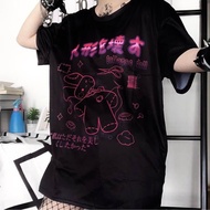((24 Hours Delivery) Harajuku Rabbit Printed T-Shirt Gothic Street Clothes Top Tee y2k mujer Gothic 
