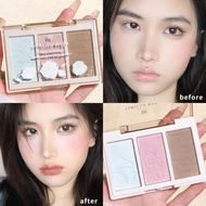 3 Color Facelift Powder Plate Pearl Light Fine Flash Bright Powder Blusher High Light Facelift Integ
