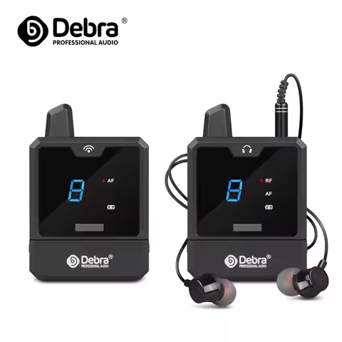 Debra Wireless In-Ear Monitor System Rechargeable Mini UHF Monitor System for Music Audio Monitoring