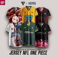 [NEW] DJ Sport Jersey ONE PIECE Jersey Anime NFL Budak & Dewasa Unisex T-Shirt/Dari Size:6-10XL/Baju