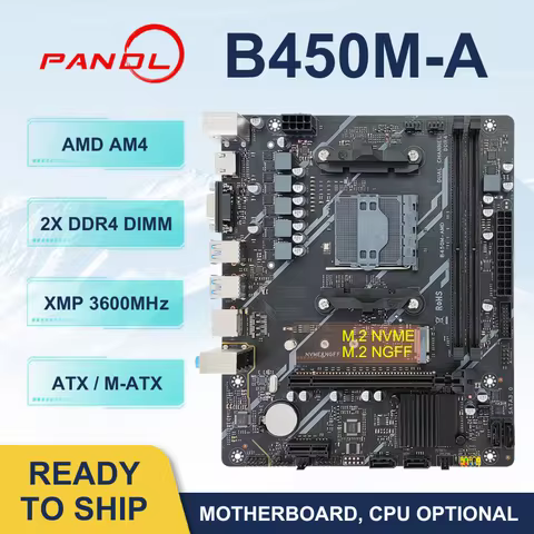 B450M AM4 Mainboard placa mãe memoria ram ddr4 Motherboard Combo kit ryzen 5 2600X (CPU Optional)